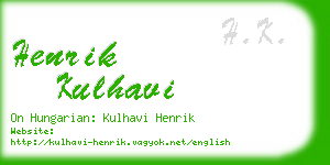 henrik kulhavi business card